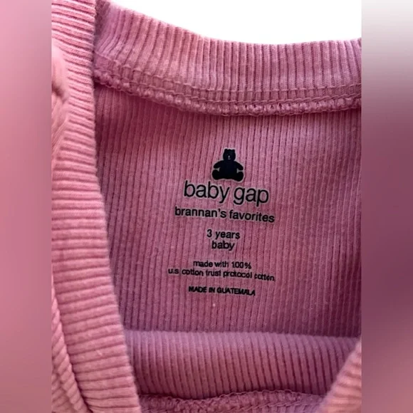 Baby Gap Flutter Sleeve Ribbed Mauve T Shirt with Ruffle Accents- 3T - Picture 3 of 4